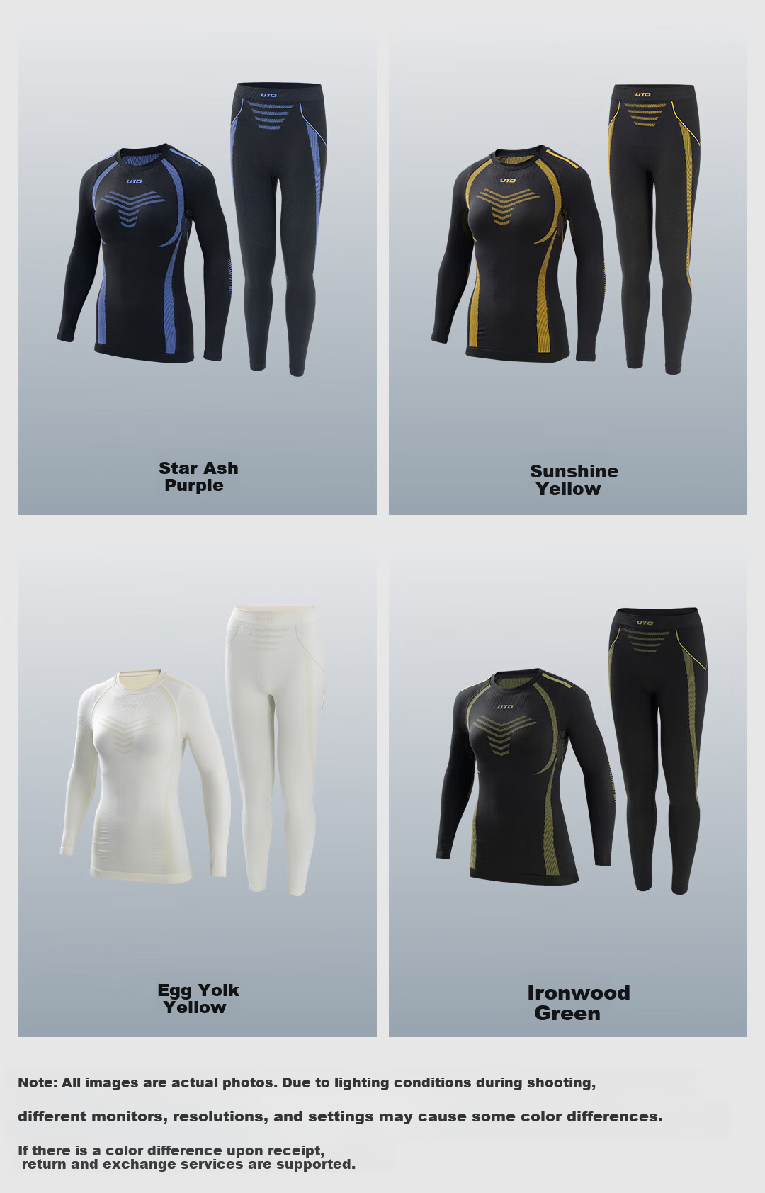 UTO Compression Quick-Dry Set Men's Outdoor Sports Skiing Running Thermal Underwear Jade Green 3XL 19
