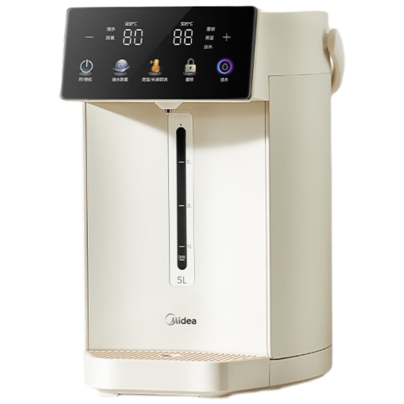 Midea Electric Hot Water Bottle Kettle Baby-Grade 316L Stainless Steel Inner Tank 5L Large Capacity Smart 48H Insulation Constant Temperature Integrated Detachable Automatic Purified Water Dispenser T