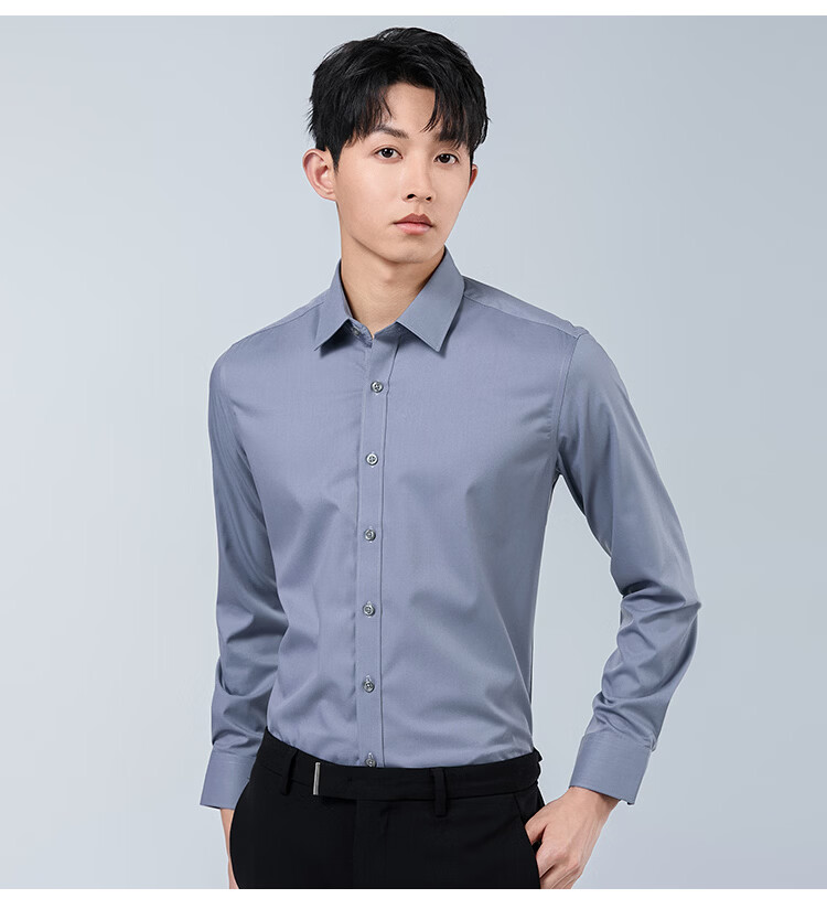 ROMON Men's Short Sleeve Cotton Solid Color Business Casual Lightweight Breathable Shirt White (Short) L 36