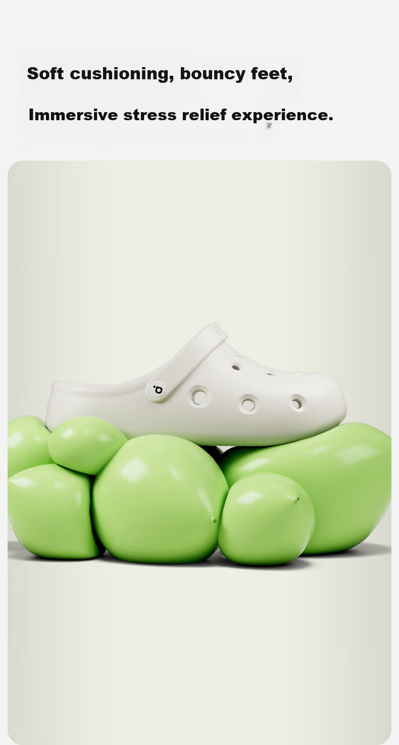Puxi Cute Fruit Beach Women's DIY Clog Platform Thick Sole Cream White Size 39-40 8