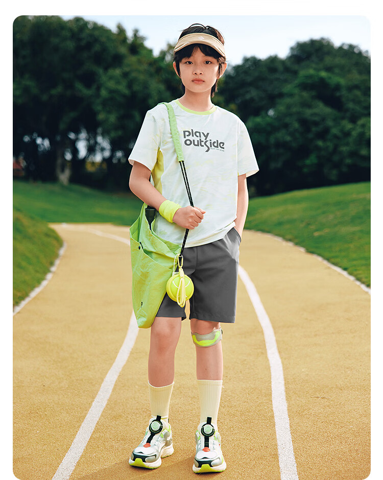 Balabala Boys Short Sleeve Set Children's Mid-to-Large Kids Two-Piece 2026 Spring Summer Quick-Dry Cooling Colorblock 22