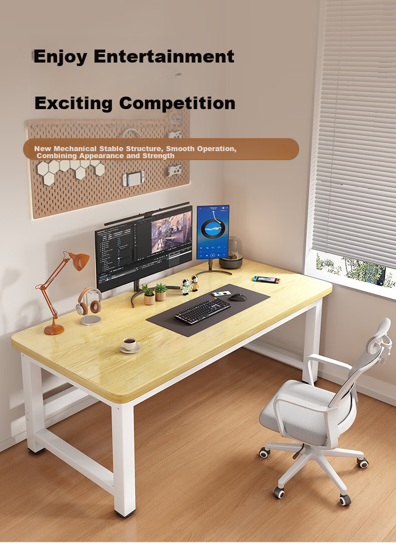 Chibilun Computer Desk Simple Home Bedroom Long Table Student Writing Study Office Large Desk 1