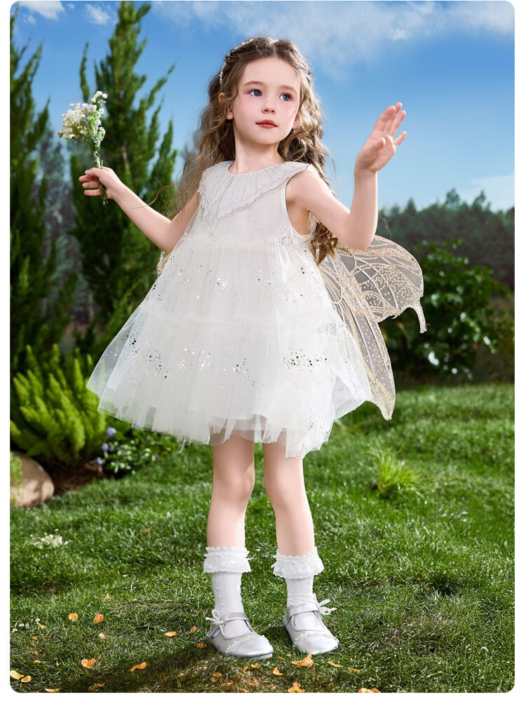 ASK JUNIOR Kids Summer Butterfly Mesh Vest Dress Toddler Girls Princess Dress 13