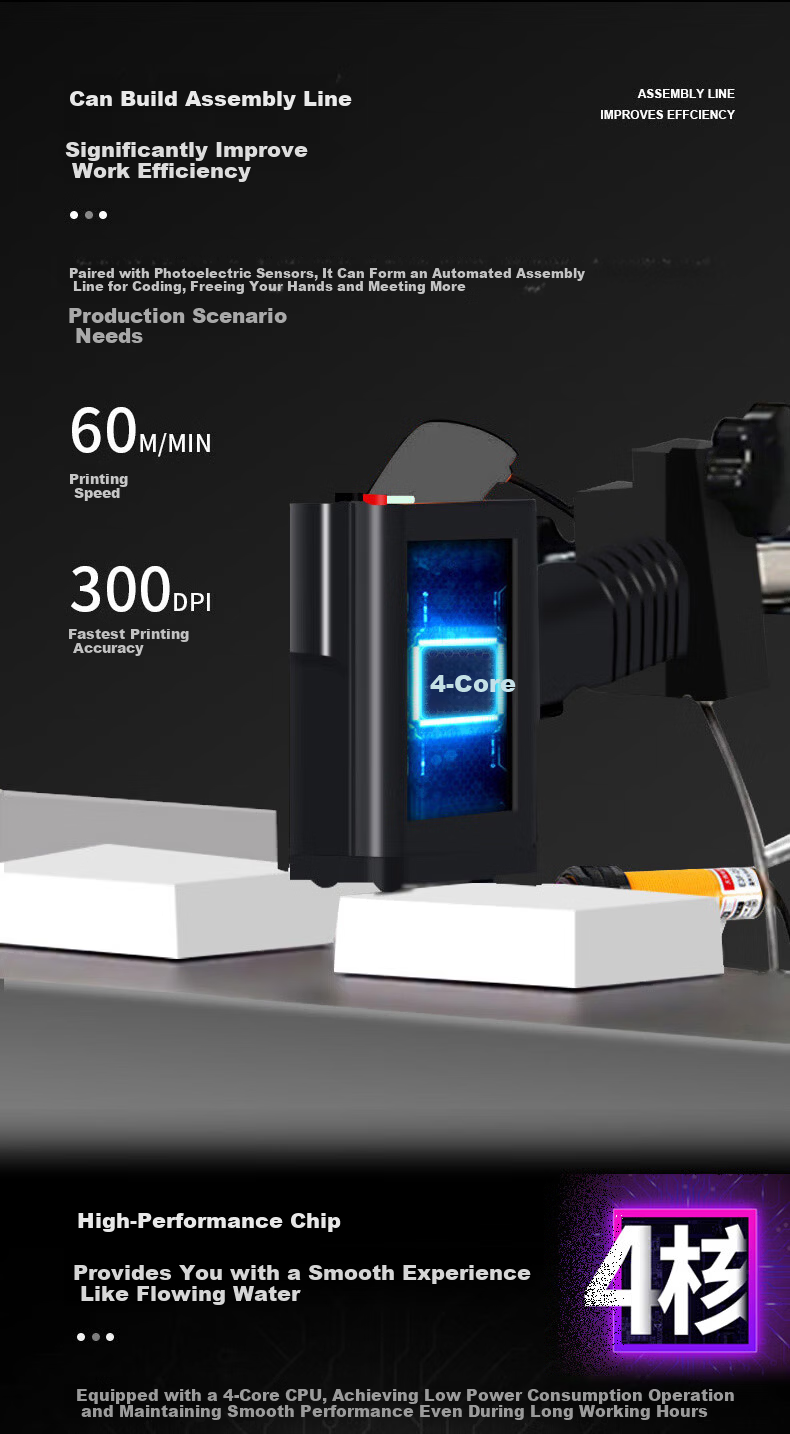 Depuda Handheld Inkjet Printer New Generation Automatic Production Date Coding Machine for Cartons Small Intelligent Electronic Food Packaging Bag Shelf Life Date Coder Quick-Dry Ink Cartridge 10