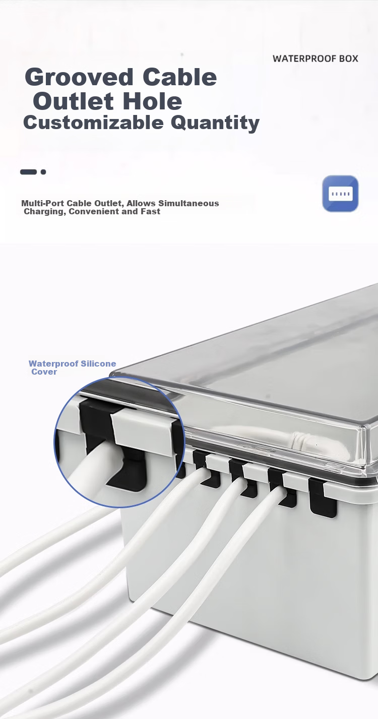 DELIXI ELECTRIC Waterproof Cover for Power Strip Outdoor Rainproof Box with Lock Household Power Socket Splash Protection Anti-theft Box [Medium Empty Box] Non-Delixi 3