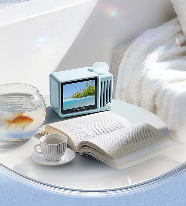 Cat King Radio Cat King Audio Inspiration Island Mini Good Night Lyrics Wireless Bluetooth Speaker with Tap Light Soft Focus White Holiday Gift 17