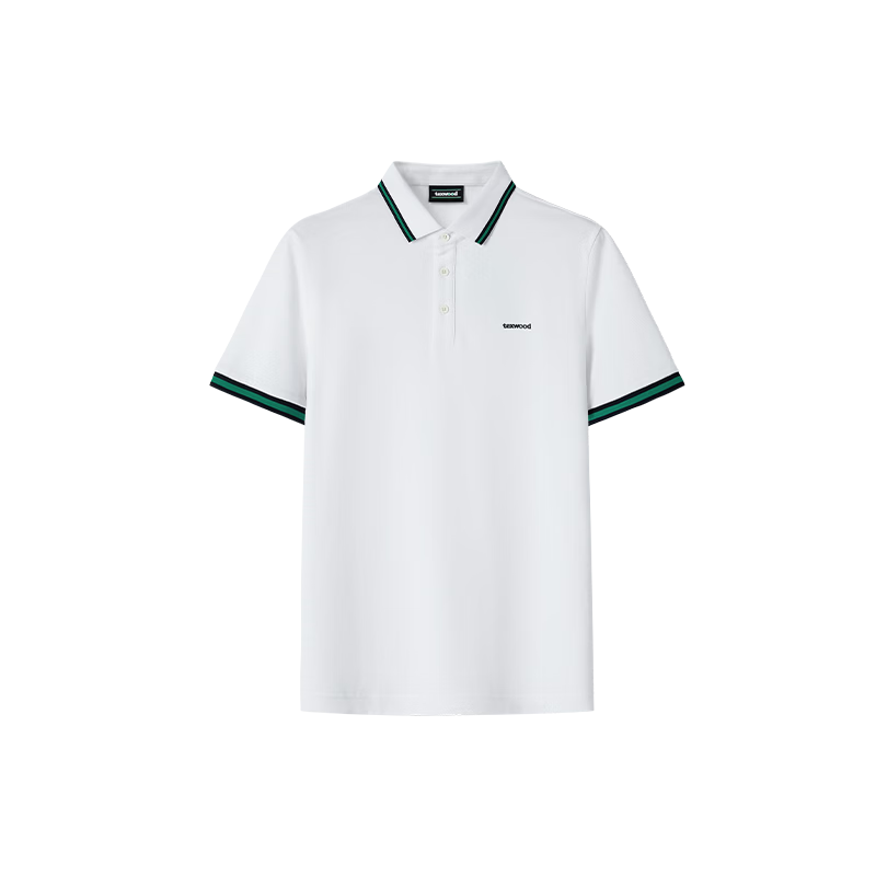 TEXWOOD Apple Standard Fit Summer Solid Color Casual Men's Polo Shirt White L