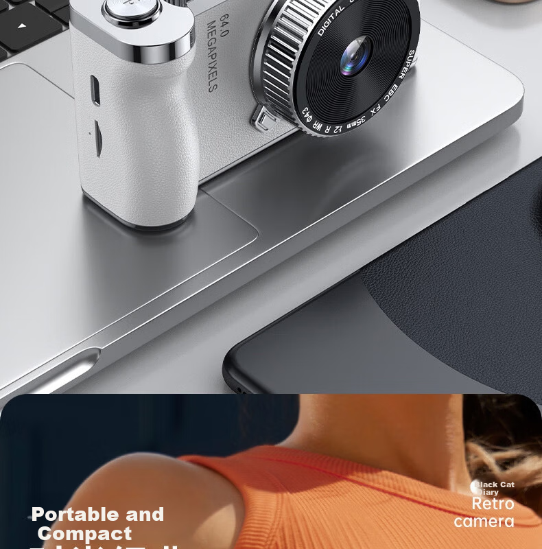 Black Cat Diary DK14 Digital Camera Y01 Instant Camera CCD Handheld Portable Photography Recorder HD Beauty Selfie Anti-Shake Vlog Student Kids Pink 21