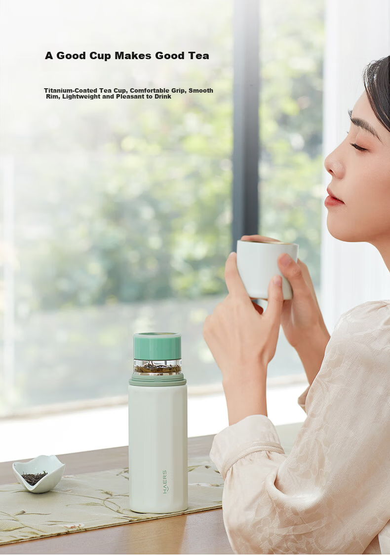 Hongmeng Smart Choice Haers Intelligent Tea Brewing Insulated Water Separation Titanium Coated Unisex Water Bottle 450ml Business Gift 11