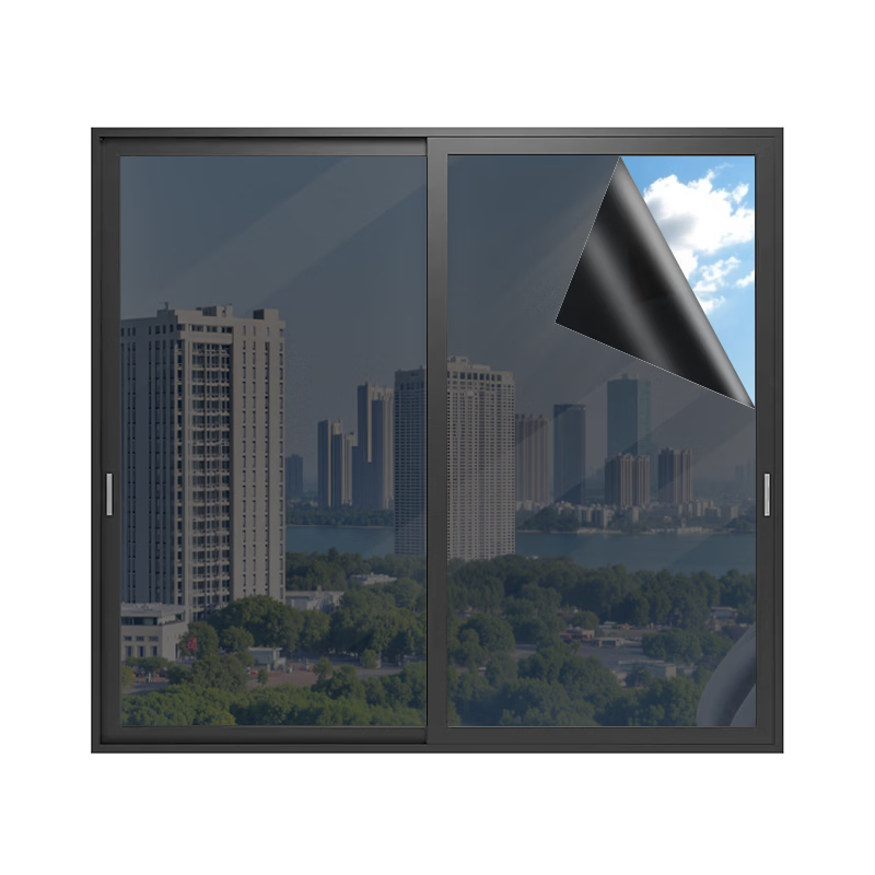 Jinlongxing Sunscreen Heat Insulation Film Glass Sticker Window Film Anti-Peeping One-Way Privacy Semi-Blackout Film 1.2*2m