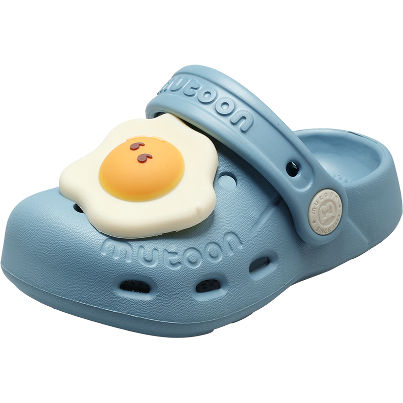 Mutong Baby Slippers 26 Summer Boys and Girls Plant Essential Oil Cute Hole Shoes Infant Soft Sole Beach Shoes Fried Egg Blue 170