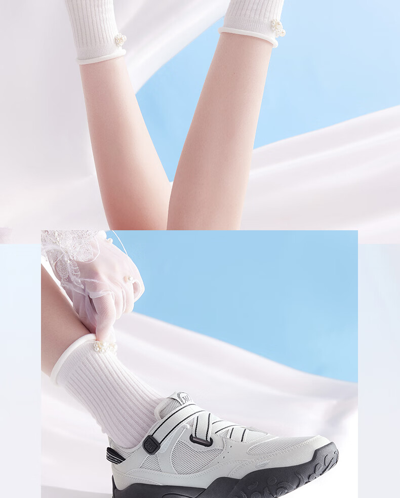 361° Women's Sports Shoes Spring Summer New Thin Sole Breathable Mary Jane Swan Shoes Retro Casual Shoes 682626777-2 11
