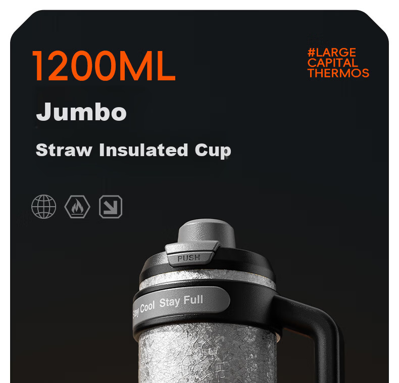 HEOSCU Large Capacity Straw Insulated 316 Stainless Steel Thermos Car Ice Mug Titanium Coated Inner Liner Giant Tea Cup 8