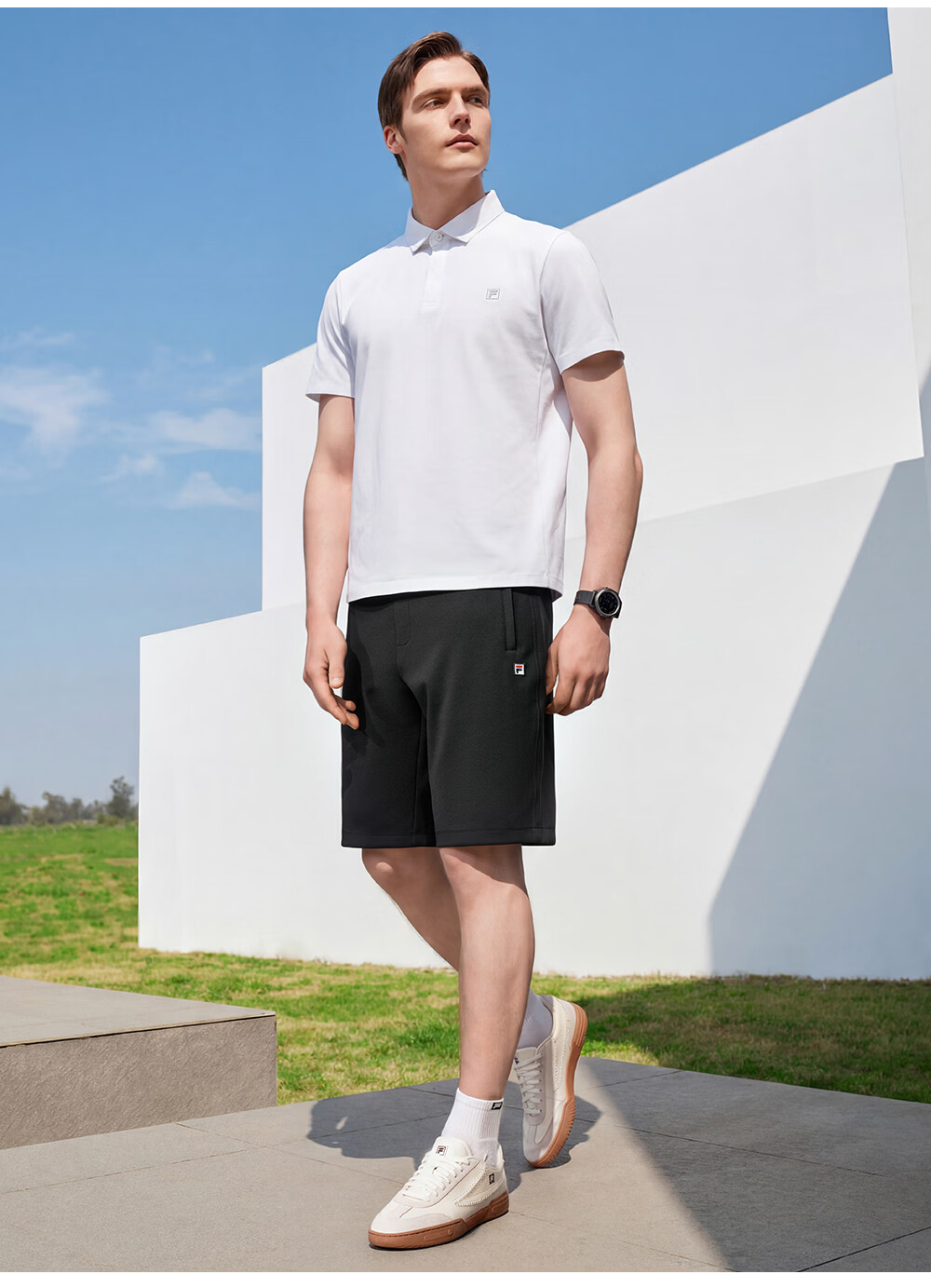FILA Official Men's Knitted Five-Point Shorts 2026 Summer Tennis Sports Sun Protection Shorts 15