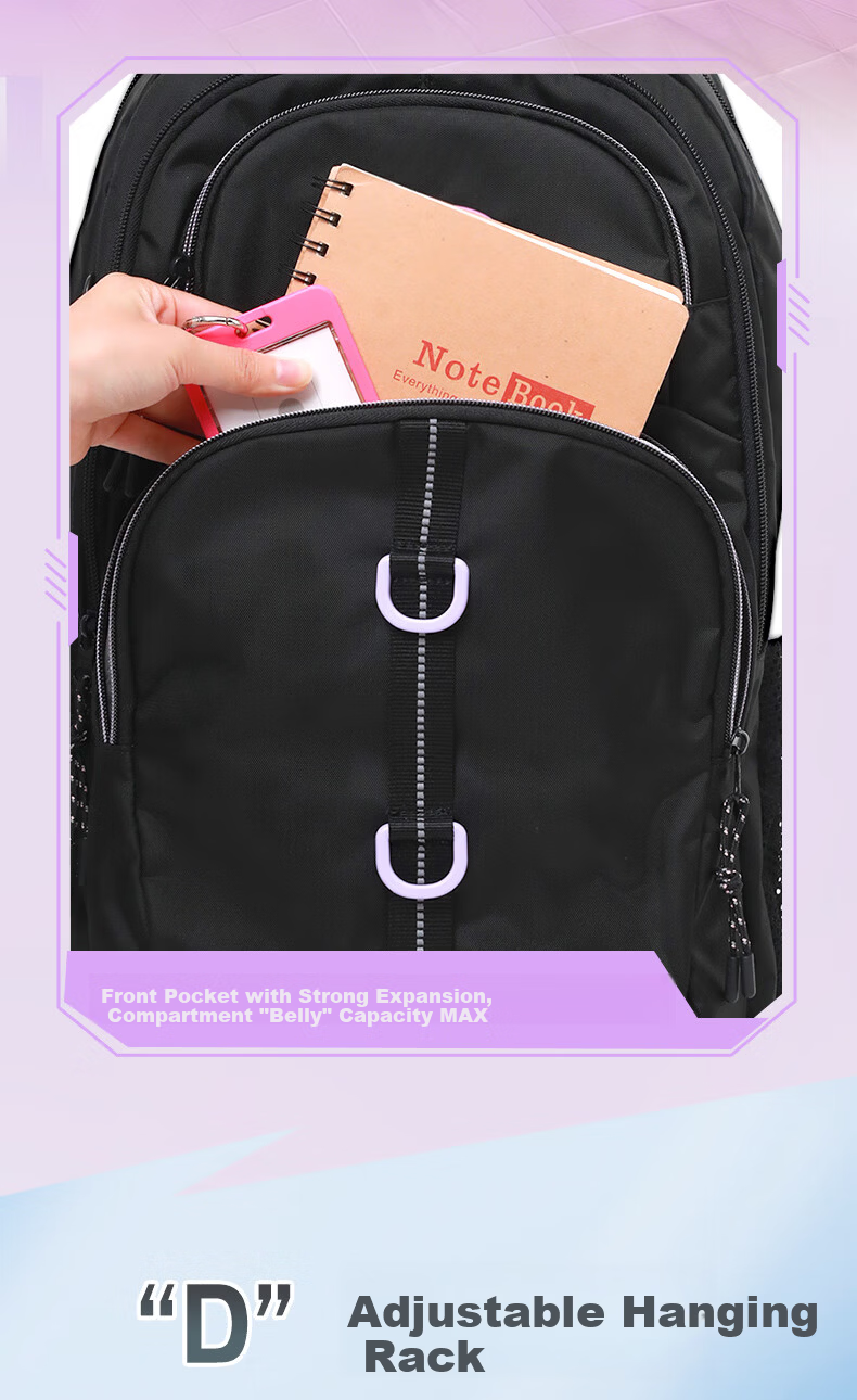 DR·KONG Middle School Student Backpack Large Capacity 7-9 Grade Spine Protection Lightweight High School Student Shoulder Bag 6
