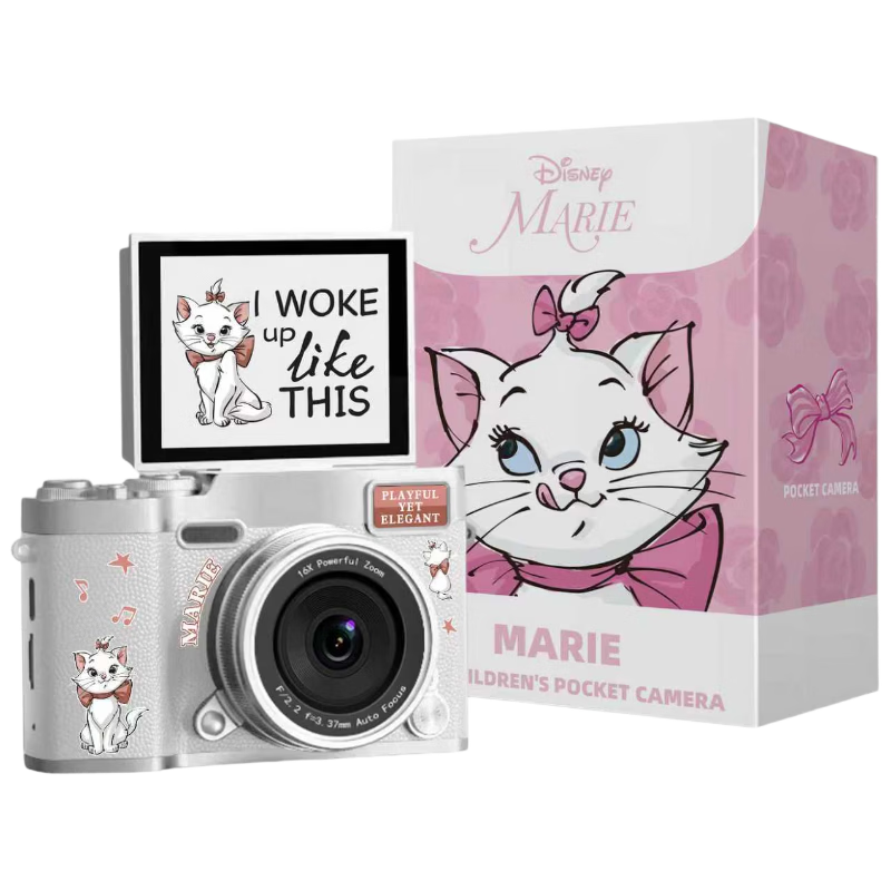 Disney Children's Camera CCD Alternative Student Digital Camera Entry-Level Camera Travel Photography Birthday New Year Gift Box XJ23 Marie Cat