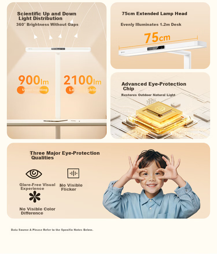 BULL Eye Protection Small Desk Lamp Full Spectrum Anti-Glare Rest Reminder Children's Study Table Clamp Pro Yang Mi Edition 4