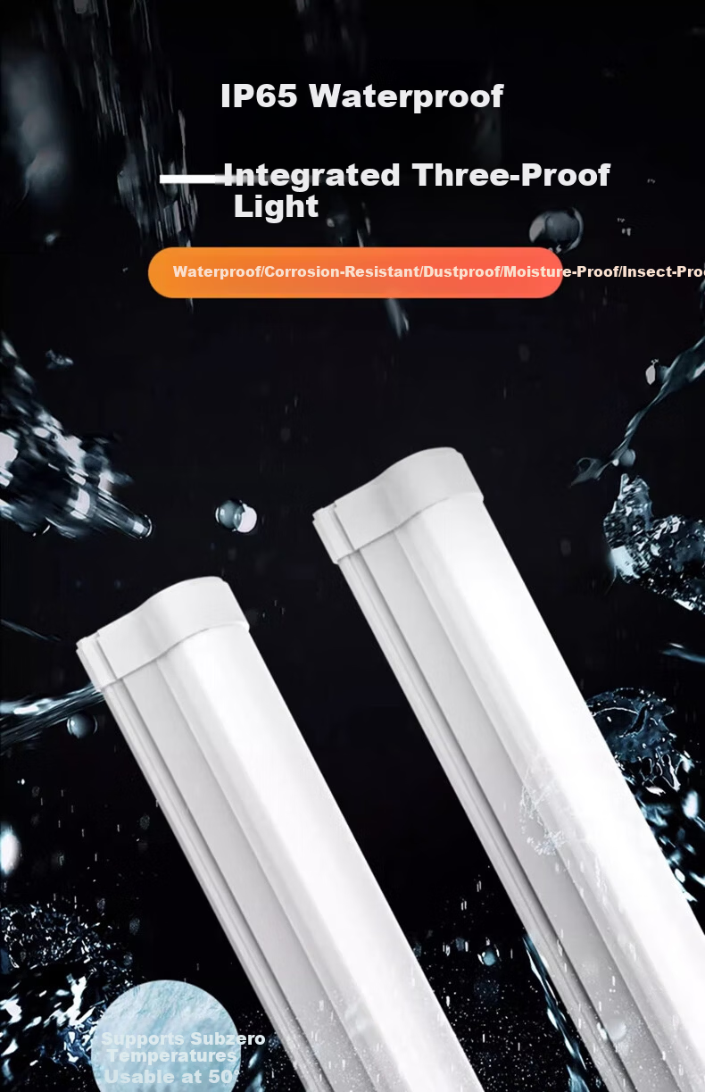 Fanyao LED Tube Light IP65 Waterproof Integrated Bracket Light Frostproof Moistureproof Dustproof Workshop Factory Cold Storage Lighting White Light - 1.2m - 36W 1