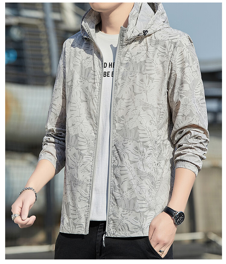 ROMON Men's Sunscreen Jacket Summer Ice Silk Cooling Quick-Dry Skin Jacket Outdoor Fishing Coat Men 2665 Sky Blue M 8