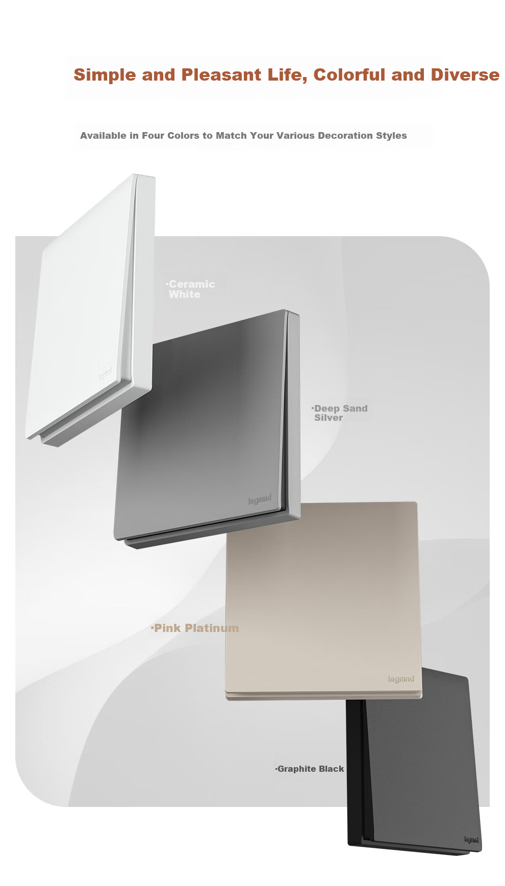 LEGRAND Switch Socket Simple Joy Series Ceramic White 86 Type Wall Socket Sensor Footlight Five-Hole Socket 2