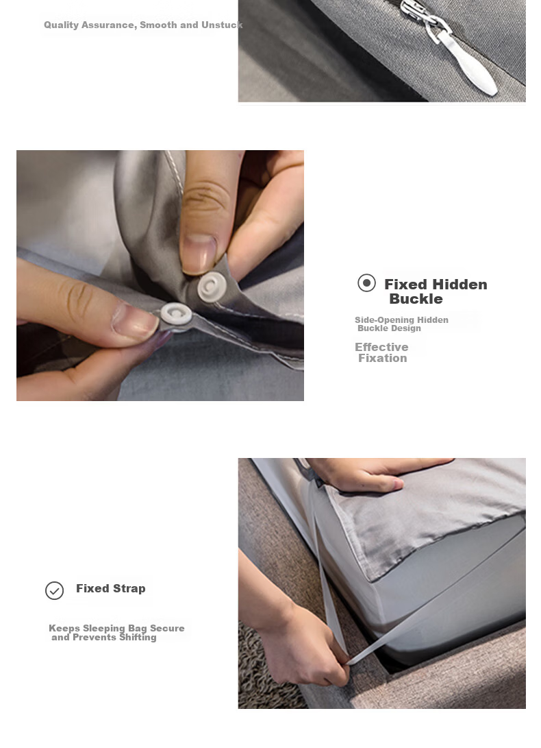 Etravel Anti-Dirt Sleeping Bag Travel Business Hotel Portable Sheet Quilt Cover Pillowcase Set Beige 4