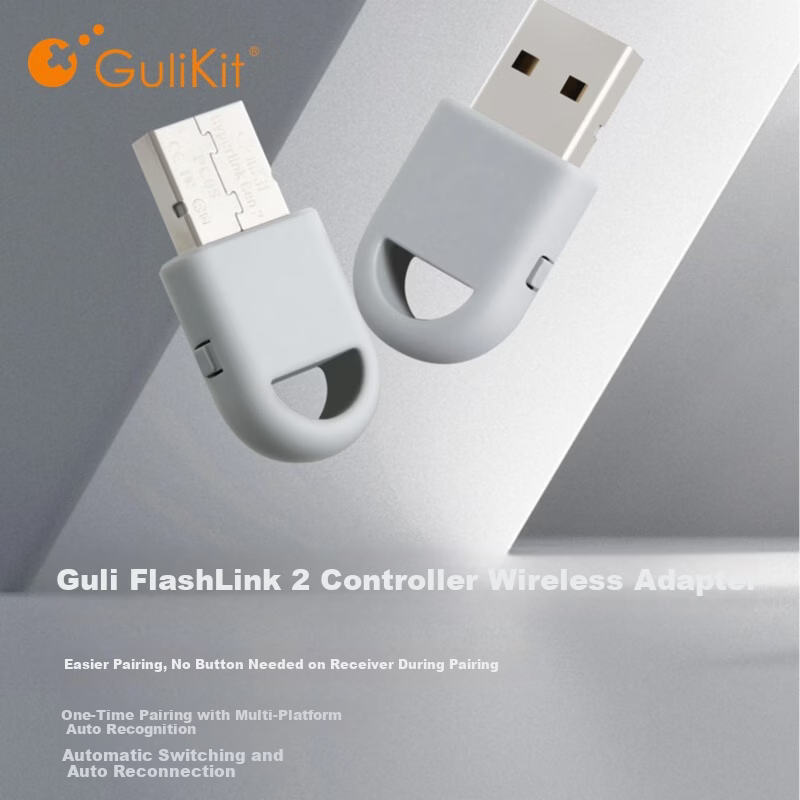 GuliKit Grain Flash Link 2nd Gen Low Latency Wireless Controller Adapter Multi-Platform Converter Bluetooth 5.3 Support Xbox Series/PS4/PS5 Elite Switch Pro Dual Mode