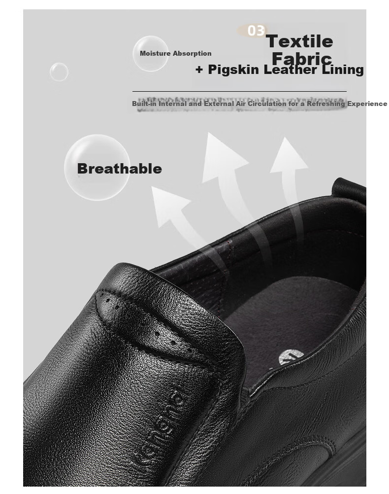 Connai Men's Youth Business Casual Leather Shoes Comfortable Driving Slip-On Low-Top Shoes Black Size 40 10