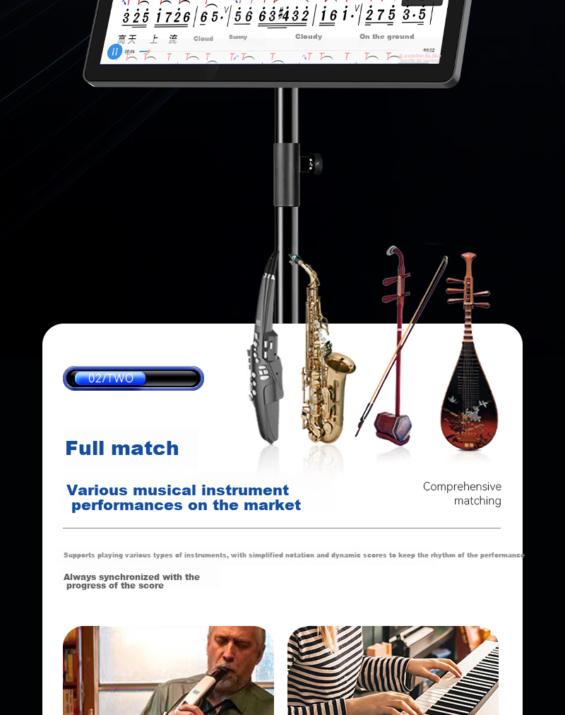 HYUNDAI Modern D16 New LeiShi Outdoor Home Karaoke Machine Family KTV Touch Screen All-in-One Karaoke Player Zhinan Dynamic Music Score Electronic Recorder Saxophone 4