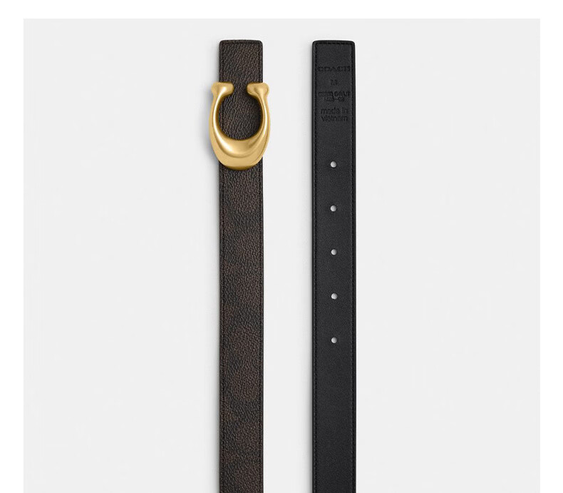COACH Women's SCULPTED C Buckle Belt 25MM Black Size S CEB69 Gift for Her 5