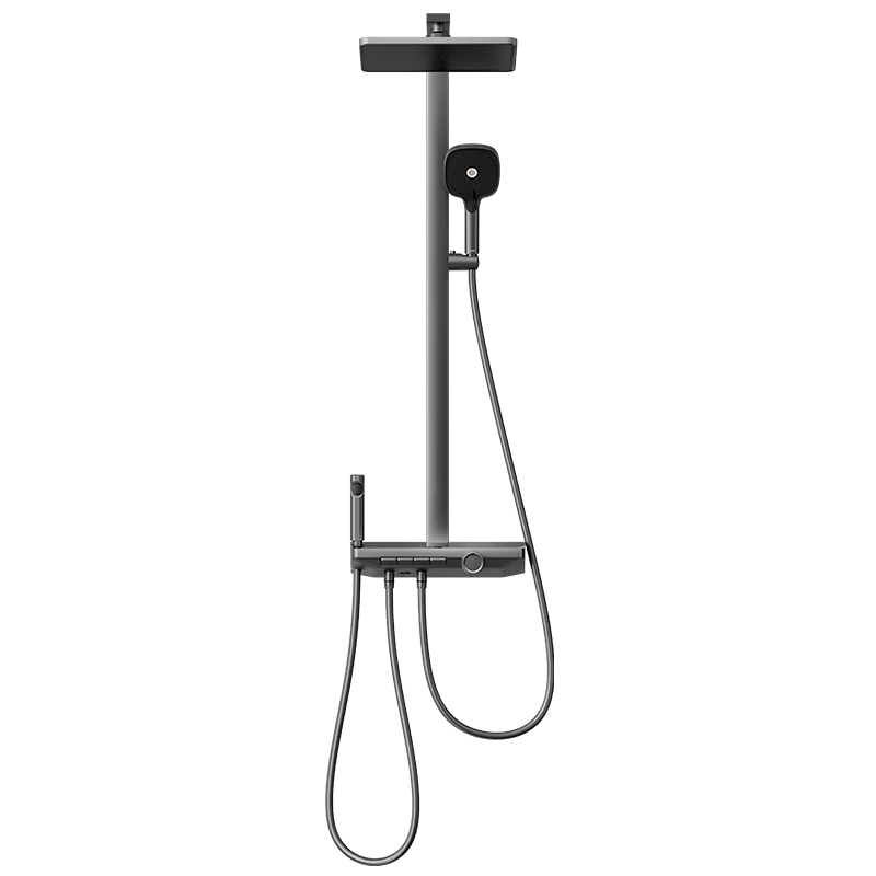 HEGII Shower Faucet D50 Descaling Self-Cleaning All-Copper Square Tube Wall-Mounted Shower Set DMF967-334-SH