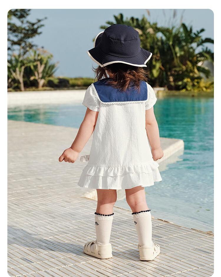 Balabala Baby Dress Children's Dress 2026 New Summer Girls Baby Artistic College Style Cute Doll Collar 23