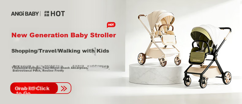 ANGI BABY Yijing Baby Stroller 0-3 Years Foldable Lightweight High Landscape Reversible Pushchair 2