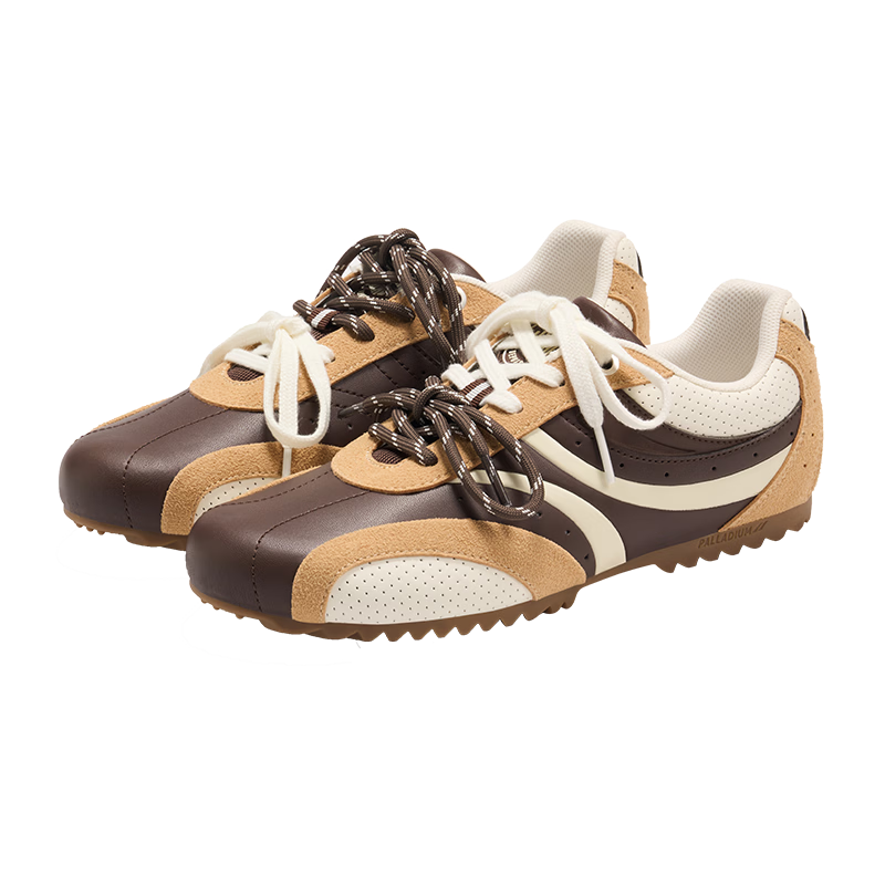 PALLADIUM Spring Autumn New Versatile Women's Lightweight Thin-Soled Derby Casual Sneakers Dark Brown Single Layer Size 36