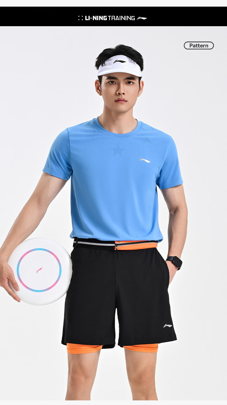 LI-NING Badminton Short Sleeve Set Unisex Two-Piece Competition Training Sportswear Team Uniform Standard White XL 6