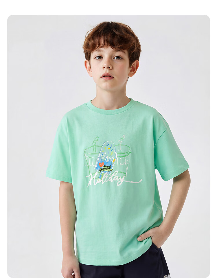 BALABALA 【balaOne】 Quick-Dry Short Sleeve T-Shirt Boys Girls Big Kids 2026 Summer Trend 208226117201 7