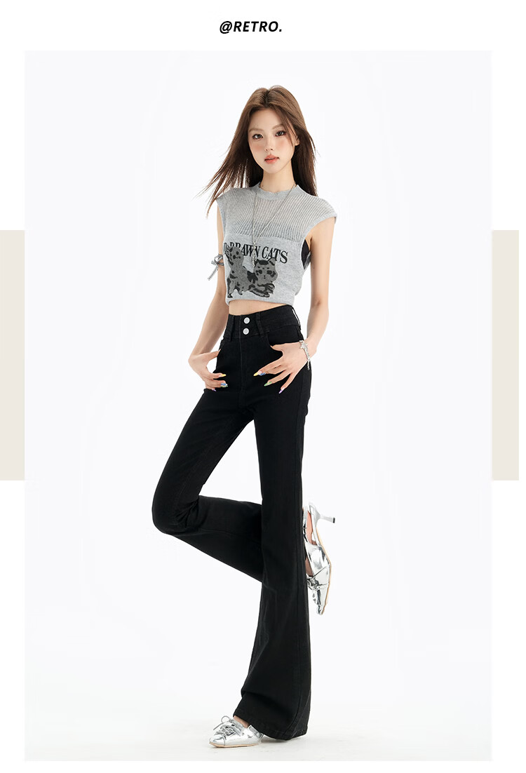Pierre Cardin Women's Winter Denim Jeans Simple Soft Breathable Casual Slim Fit Straight Wide Leg Retro Blue M 46