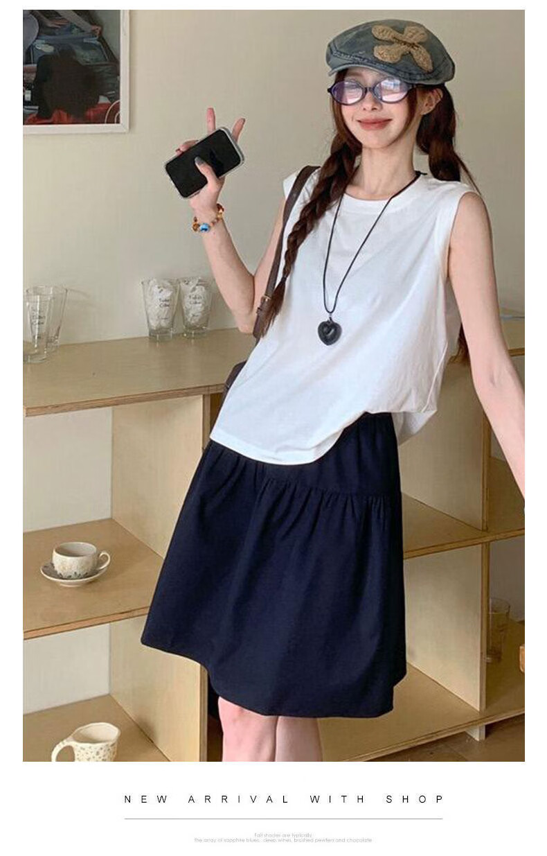 Langsha Japanese Style Women's Summer 2026 New High Waist Slim A-Line Mini Skirt Five-Point Shorts College Style 16