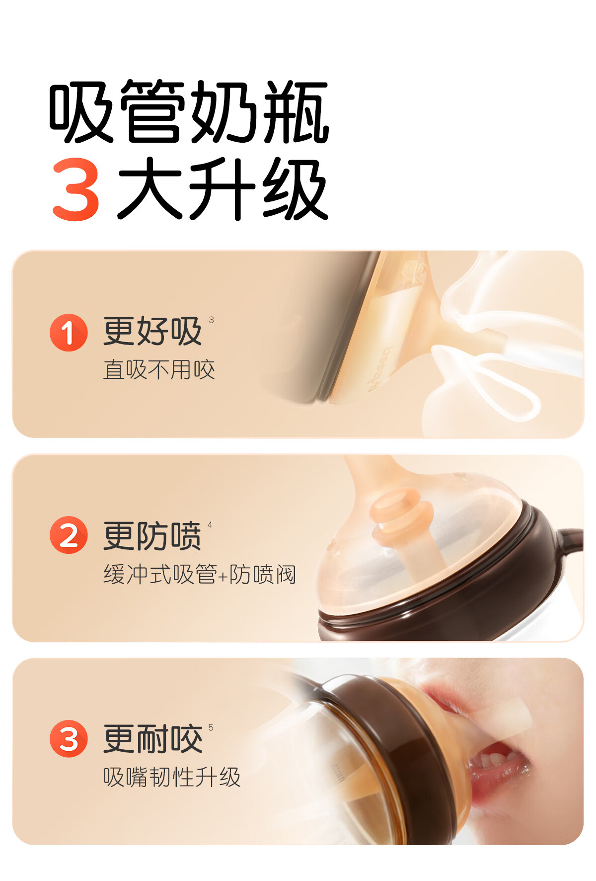 Shixi Straw Nipple [Special for Breastfeeding Bottle] (Gravity Ball Installable for 12 Months and Above) 4