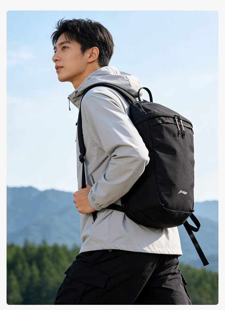 LI-NING Backpack Hiking Mountaineering Sports Outdoor Cycling Portable Commuter Unisex College Student School Travel Bag 12