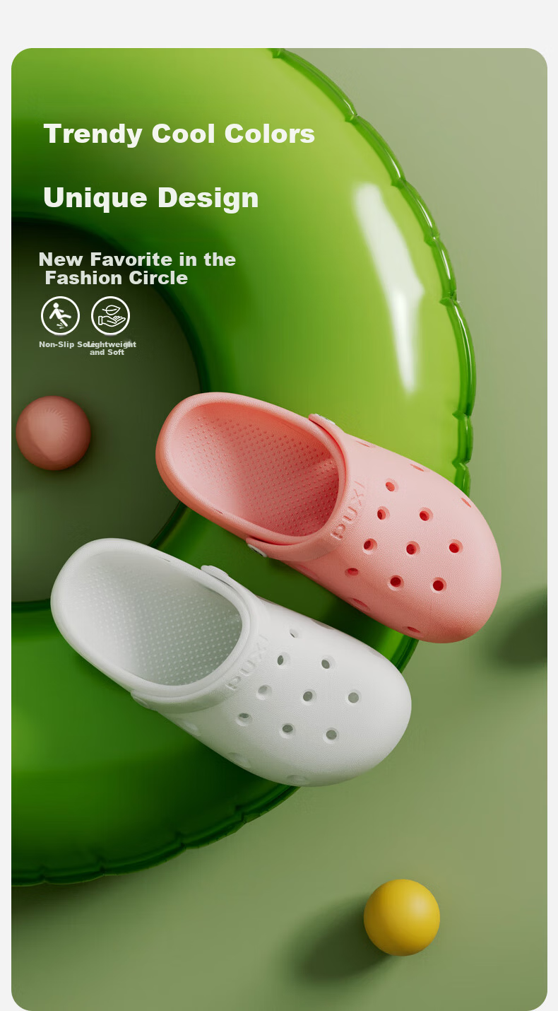 Puxi Cute Fruit Beach Women's DIY Clog Platform Thick Sole Cream White Size 39-40 6