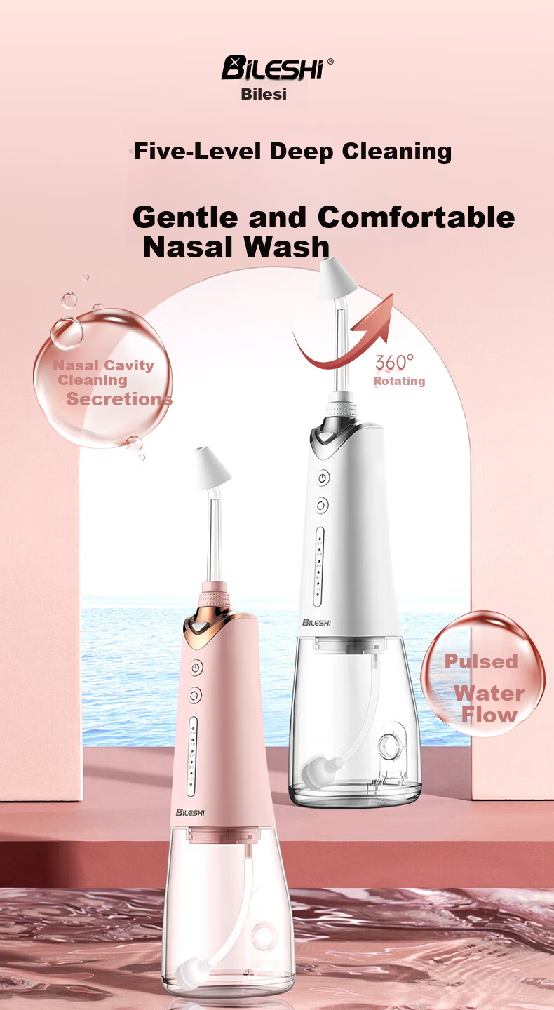 BILESHI Electric Oral Irrigator and Nasal Washer for Adults and Children, Sinusitis Relief Nasal Spray, Home Nasal Cleaner, Nasal Congestion Relief Device, Gift for Men and Women Valentine's Day 1