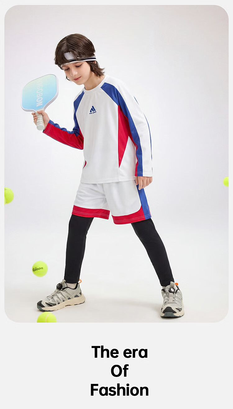 ASK JUNIOR Kids Set 2026 Spring Boys Long Sleeve T-Shirt and Casual Pants Sportswear Navy Blue 160 16