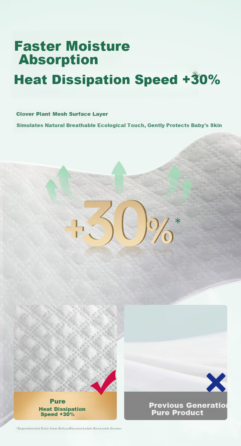 Lelch Day And Night Pure Pure Diapers, Size L, 76 Pieces (9-14kg), Ultra-Thin for Night Use, Baby Diapers 8