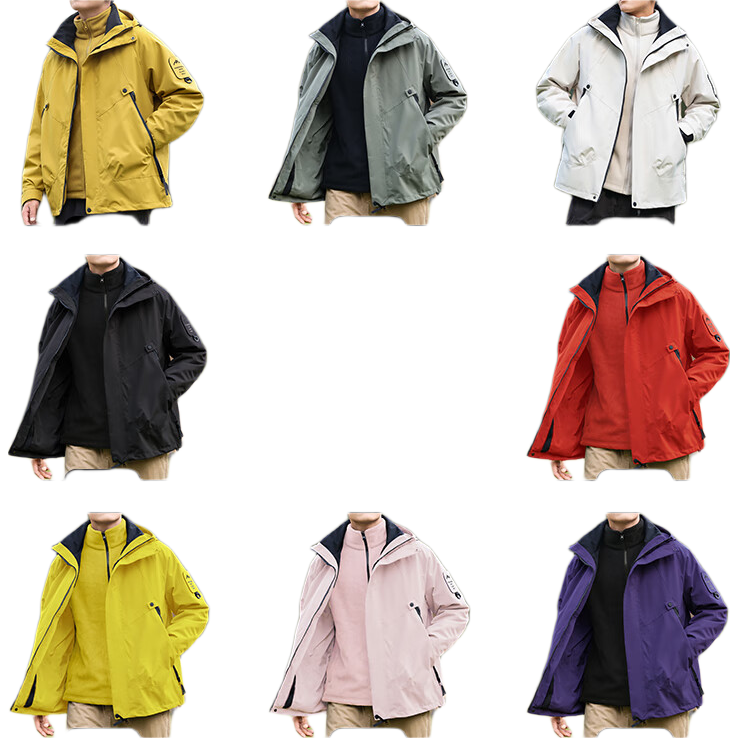 Jeanswest Three-In Jacket for Men, Spring And Autumn Outdoor Sports Detachable Coat with Warm Inner Fleece Liner