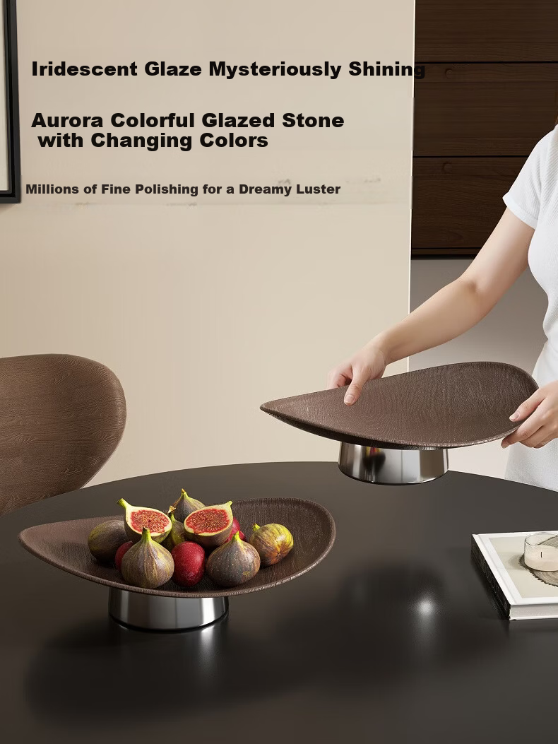 FANXIA Premium Luxury Large Capacity Fruit and Nut Storage Box Living Room Coffee Table High-End Tray Snack Candy Basket 2