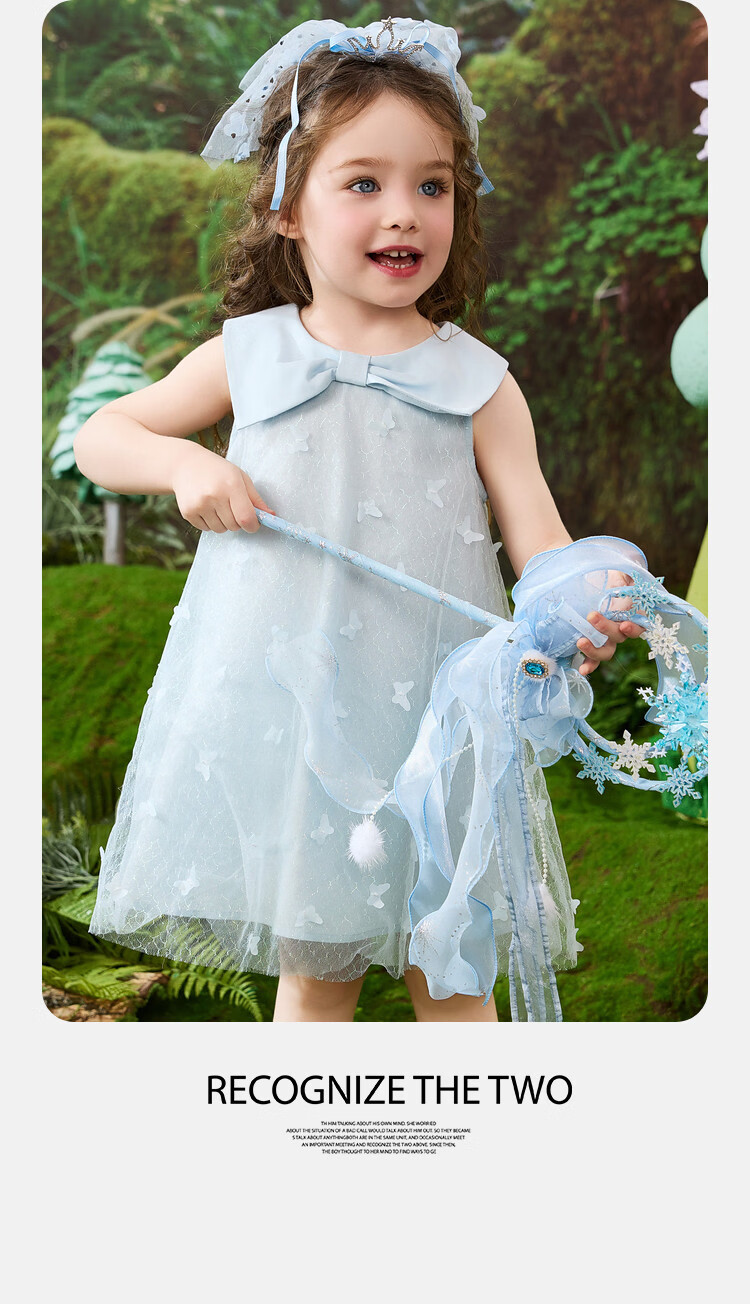 ASK JUNIOR Summer Kids Sleeveless Vacation Dress Toddler Mesh Princess Dress for Girls 11