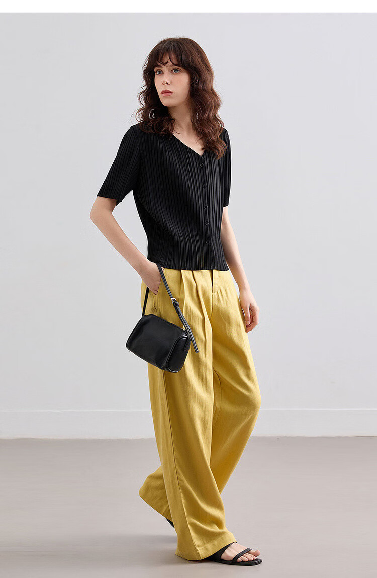 Demana [with Linen Lyocell] Summer Simple Commuter Draped Wide-Leg Pants Loose Slim Fit Versatile Women's Casual Trousers 18