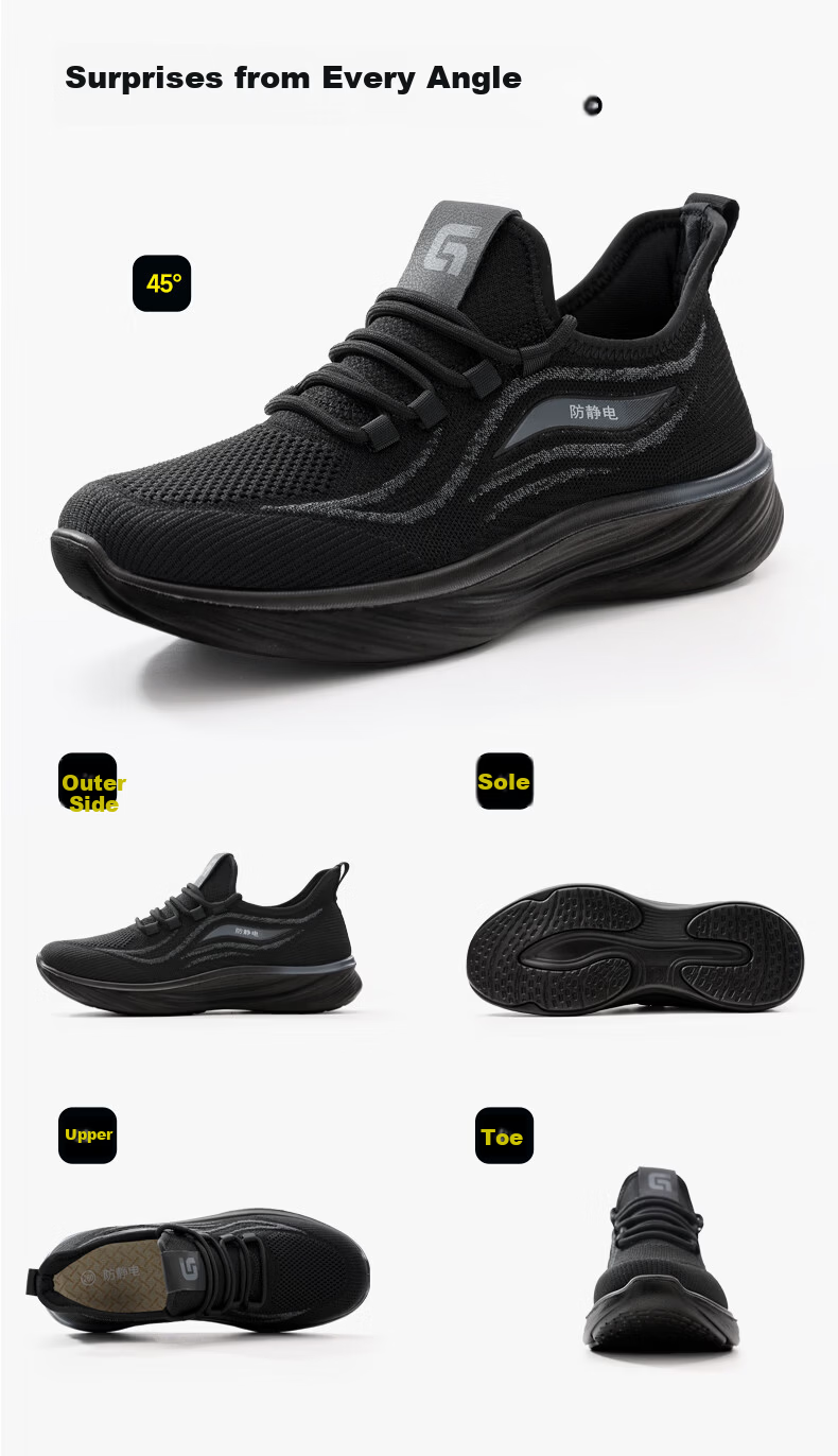 JUNBU Anti-Static Shoes Unisex Summer Breathable Sinopec Gas Station Safety Work Shoes 1125A-1 Size 46 22