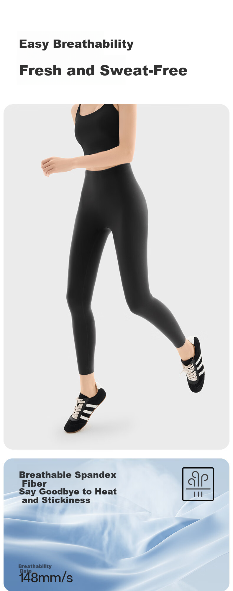 Ono Kazuko Women's Sharkskin Pants Thin Breathable 2025 New Spring Summer Yoga Pants Waist Slimming Hip Lifting Cooling Leggings 10
