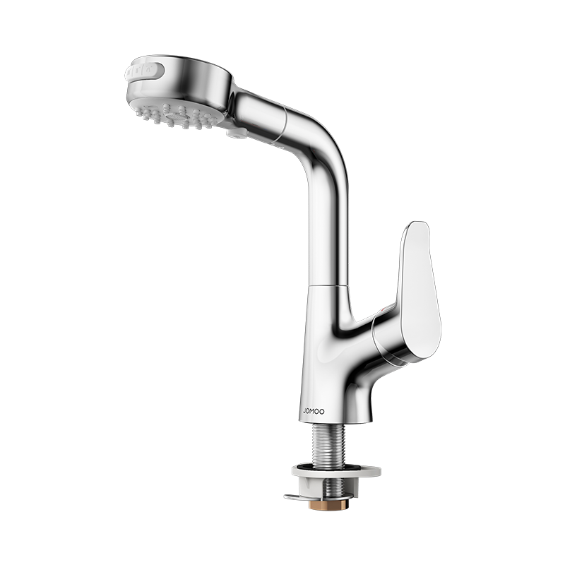 JOMOO Basin Faucet Bathroom Hot and Cold Dual Control Washbasin Lift Pull-Out Faucet Silver 32399 Upgraded Version